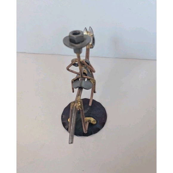 Horseback Man Collectible Handmade Metal Art Figurine Desk Accessories Trophy - Picture 5 of 6